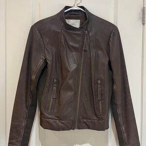 Part Two Brown Leather Jacket - 36 (Small)